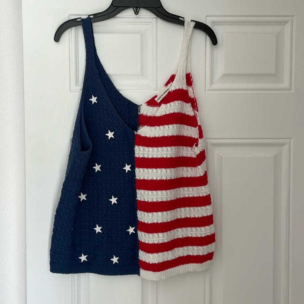 Cute knit tank top for Memorial Day or 4th of July!